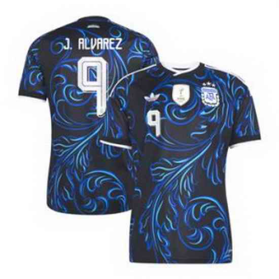Youth 9Julian Alvarez Argentina National Team adidas 2026 Away Replica Jersey Black 2